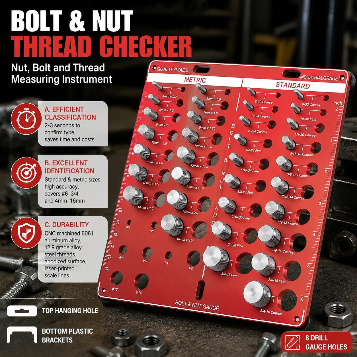 Nut and Bolt Thread Gauge Set  - Home Improvement Warehouse recension och pris